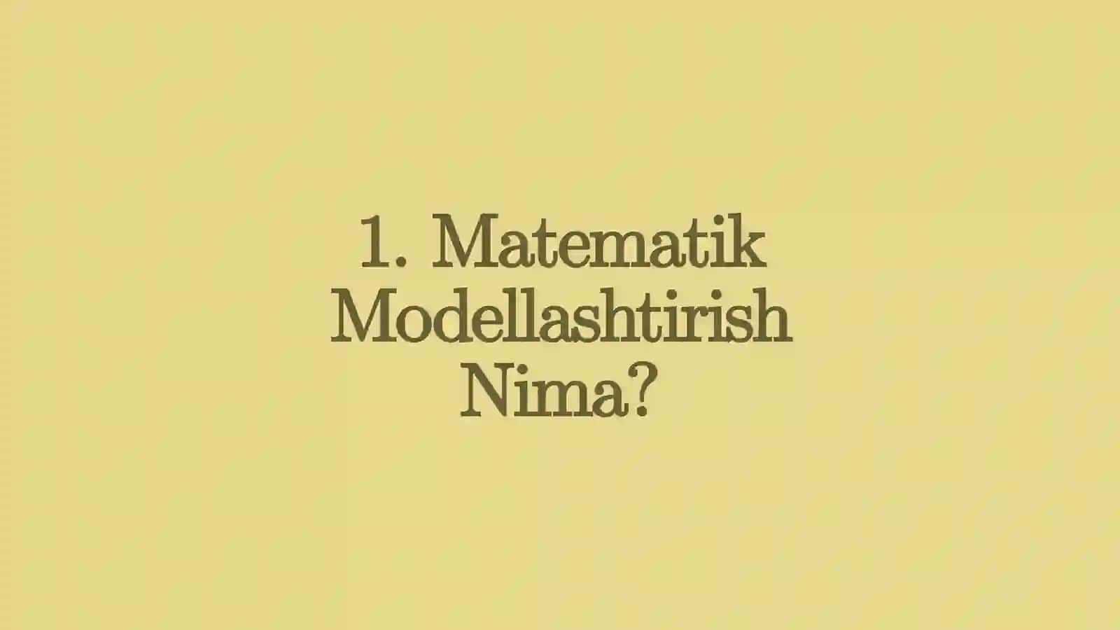 Mapleda Matematik Modellashtirish 4