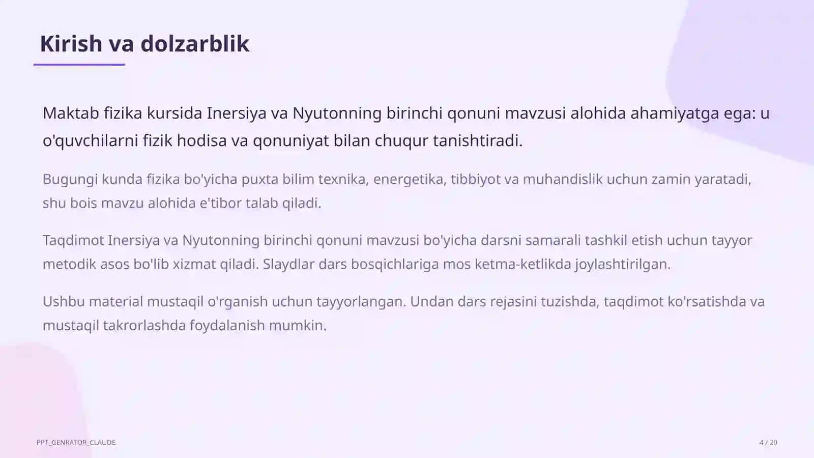 Inersiya va Nyutonning birinchi qonuni (7-sinf) 4