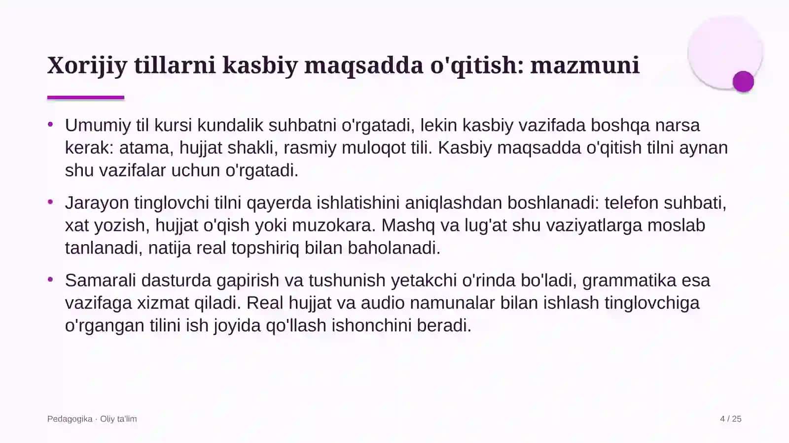 ehtiyot qismlar do'konlarida xorijiy tillarni kasbiy maqsadlarda o'qitish 2704 4
