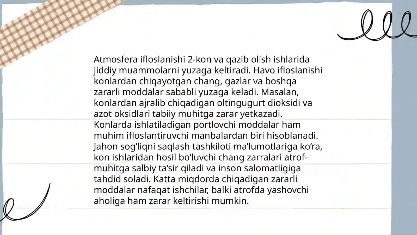 Foydali qazilmalarni ishlab chiqarishdagi ekologik aspektlar 4