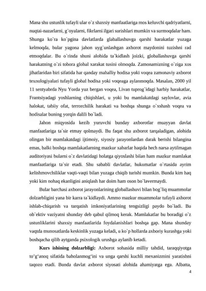 AXBOROT-PSIXOLOGIK XURUJLARNING YOSHLAR TARBIYASIGA XAVF SOLISH HOLATLARINING OLDINI OLISHGA QARATILGAN TADBIRLARNI O‘TKAZISH 4
