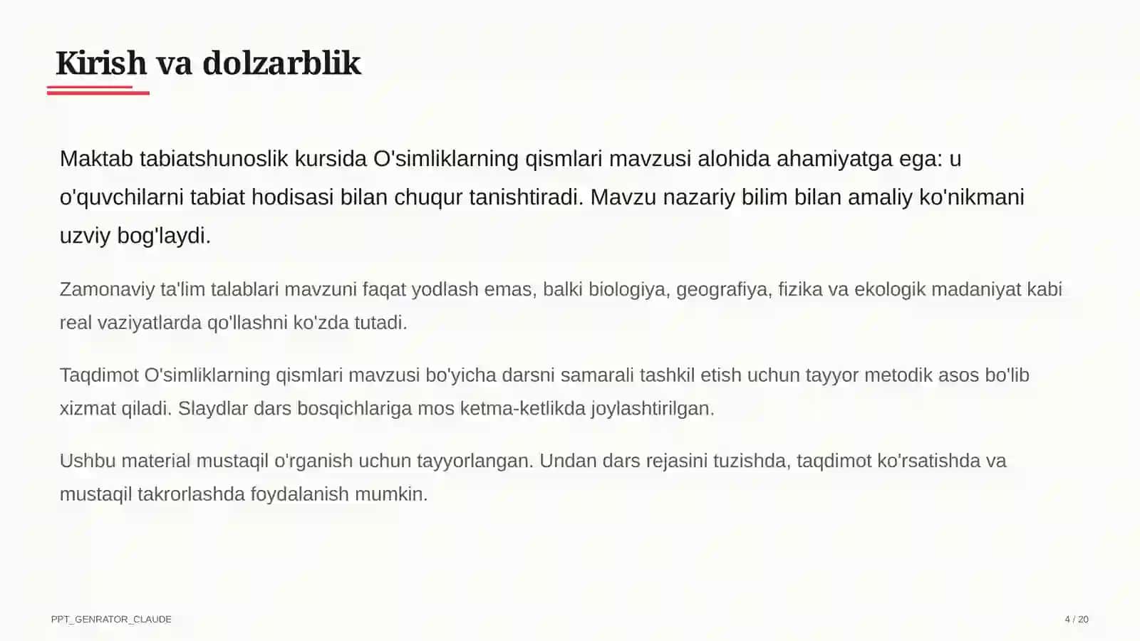 O'simliklarning qismlari (2-sinf) 4