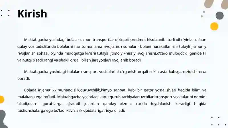 "Havo, Suv va Yerusti transporti" (tayyorlov guruhlari uchun) 4