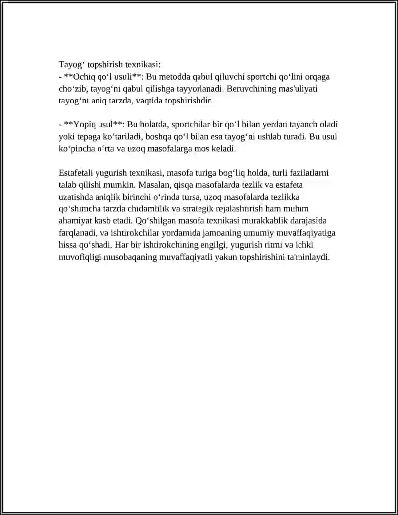 ESTAFETALI YUGURISH MASOFASINI TEXNIKASI 4