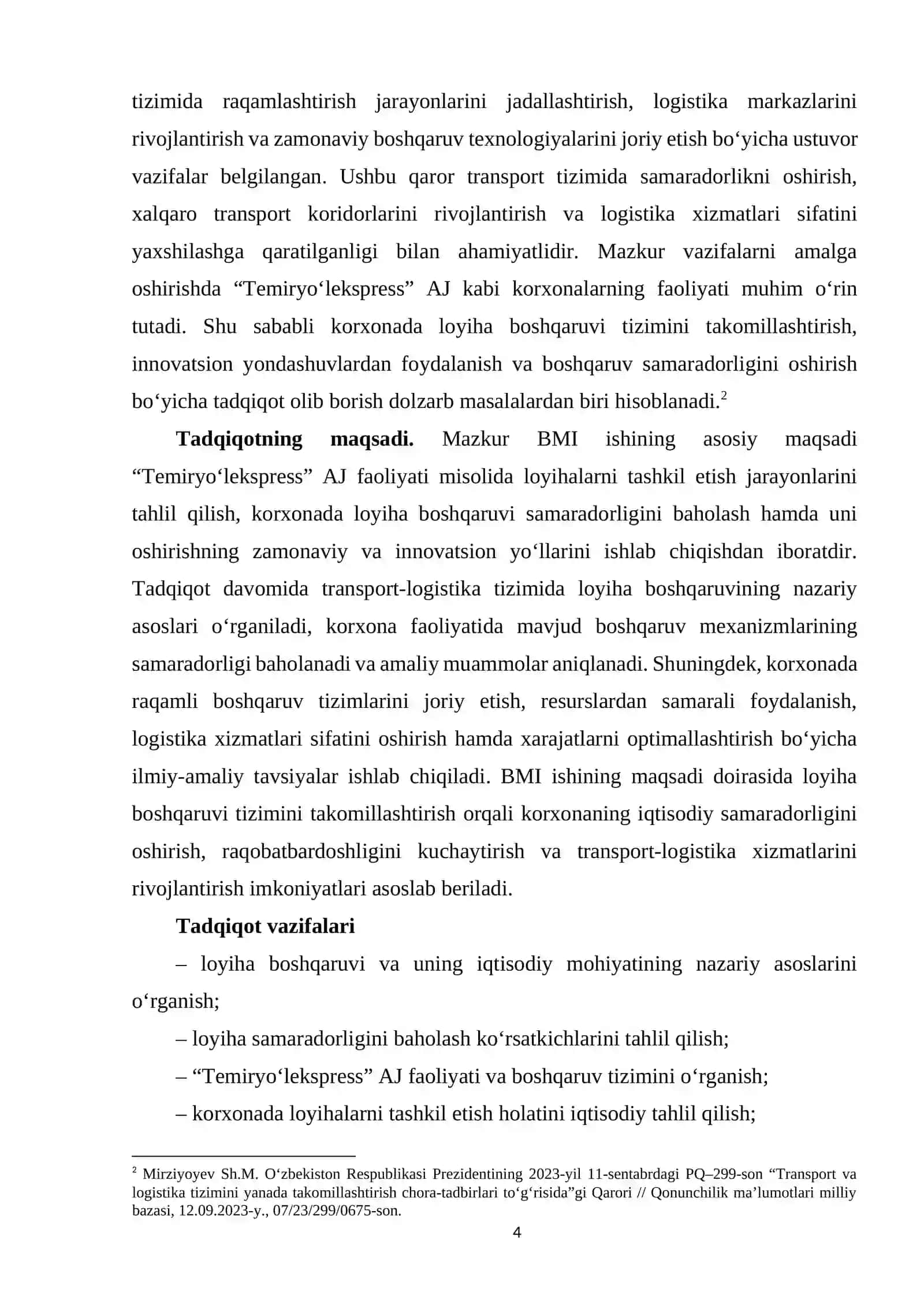 Loyihani tashkil etishda uning samaradorliginioshirish yo’llari 4