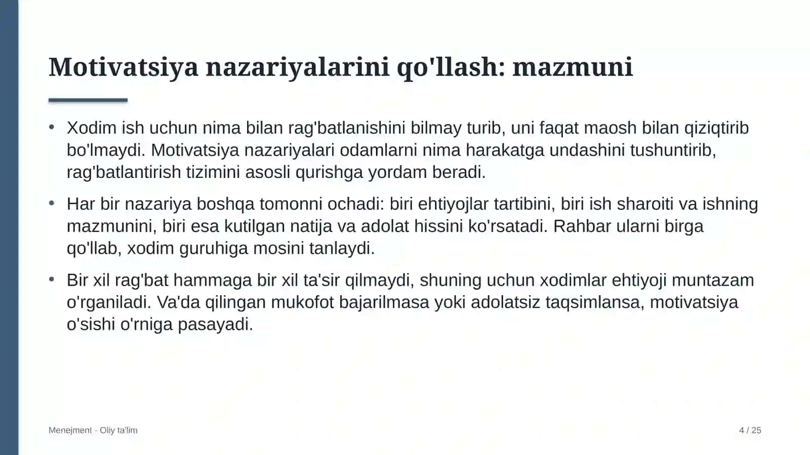 mehmonxona tarmoqlarida motivatsiya nazariyalarini qo'llash 9490 4