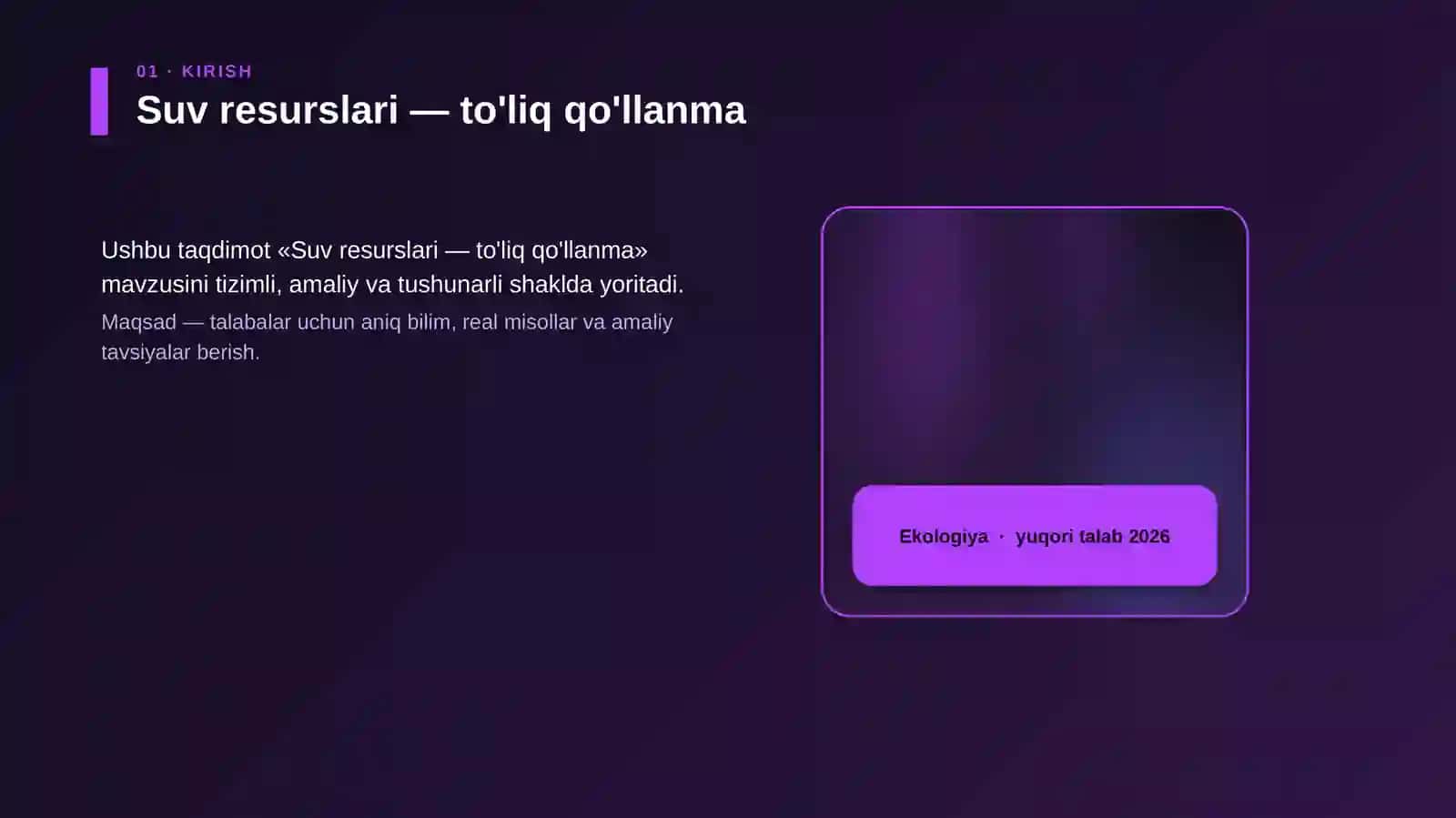 Suv resurslari — to'liq qo'llanma 4