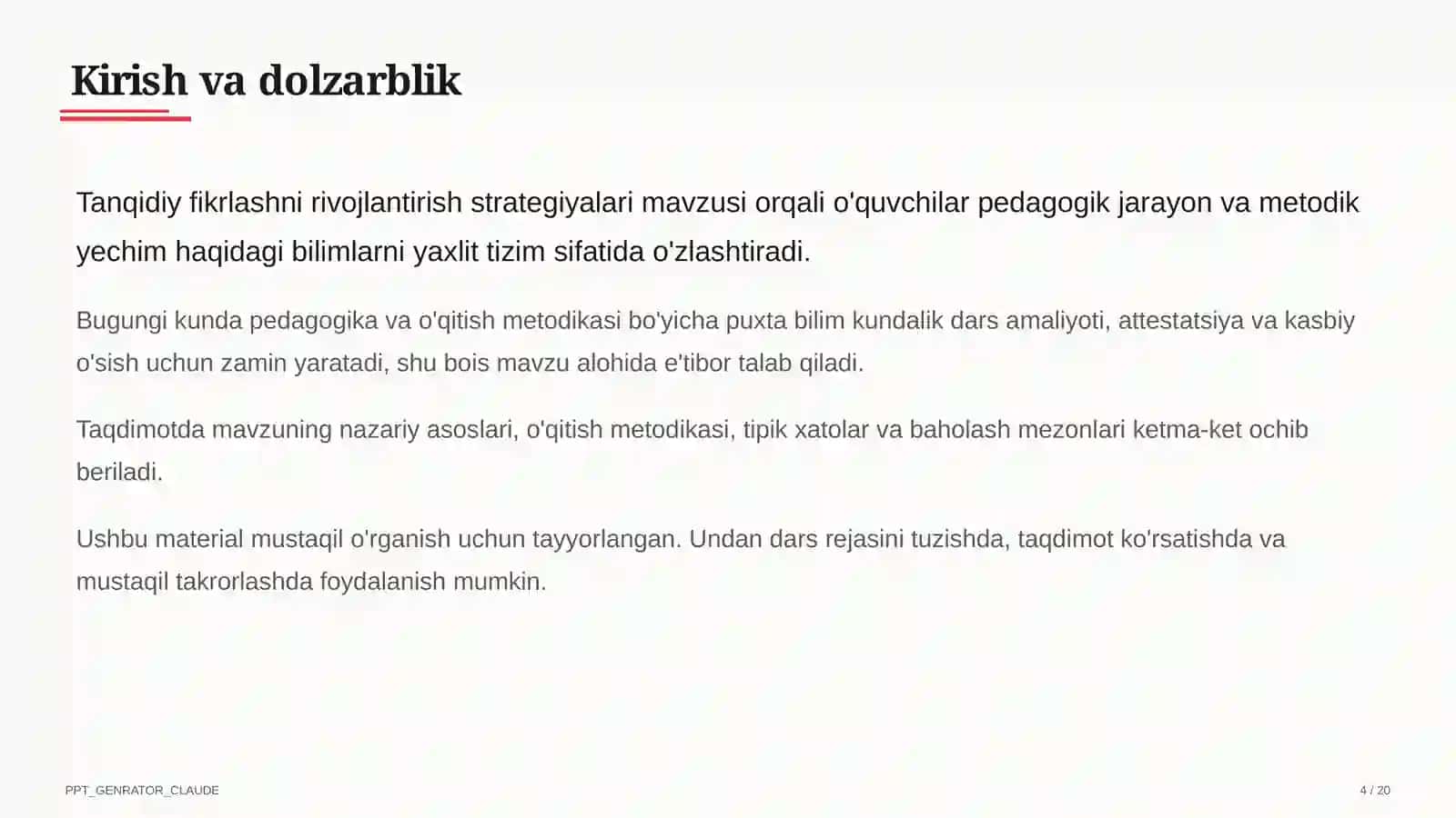 Tanqidiy fikrlashni rivojlantirish strategiyalari 4