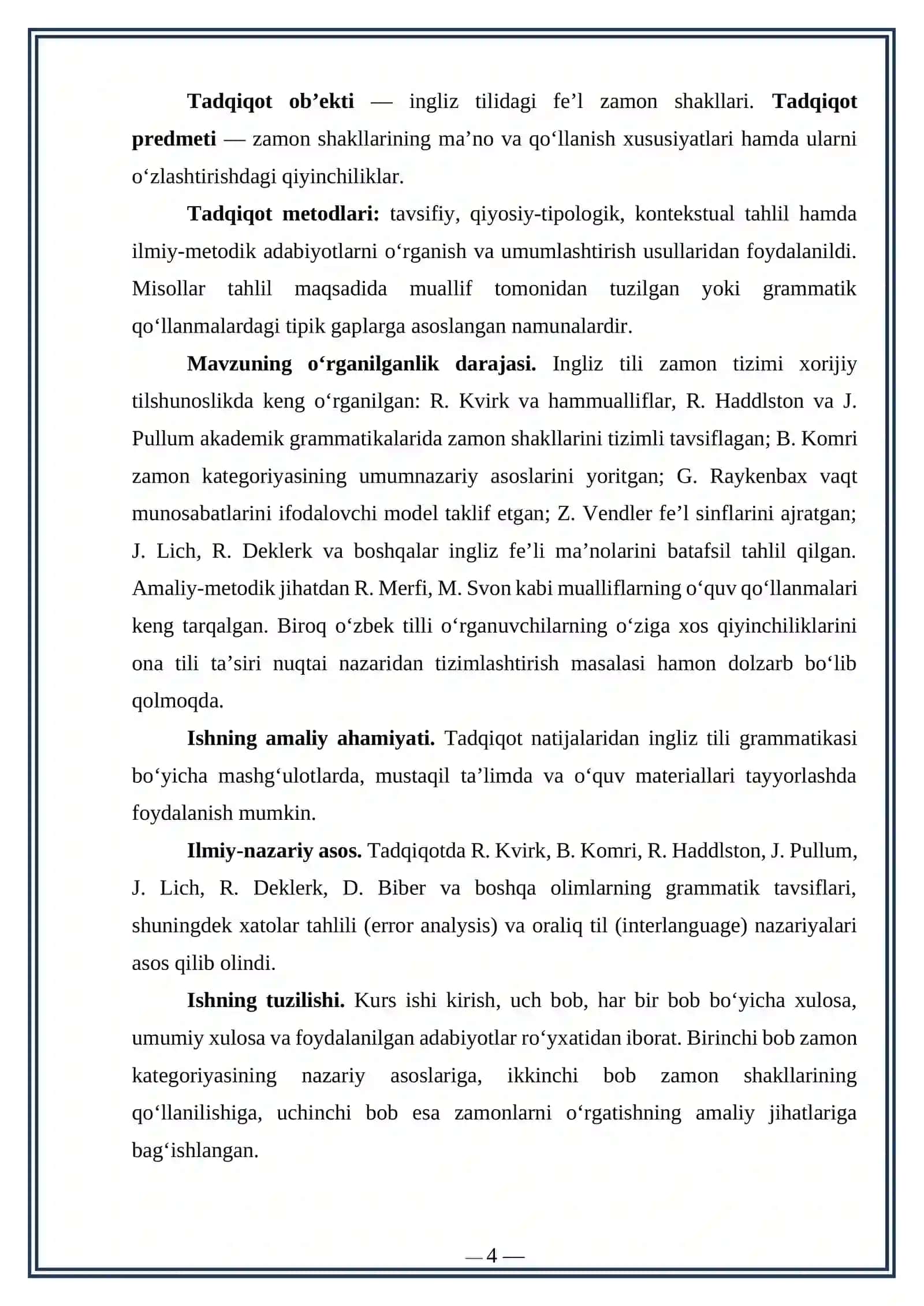 Hozirgi ingliz tilida zamonlarning qo‘llanilishi 4