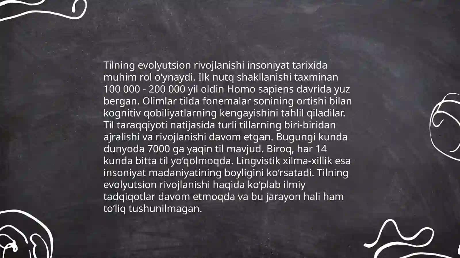 Tilshunoslik fanining oʻrganish obyekti tilning paydo boʻlishi 4
