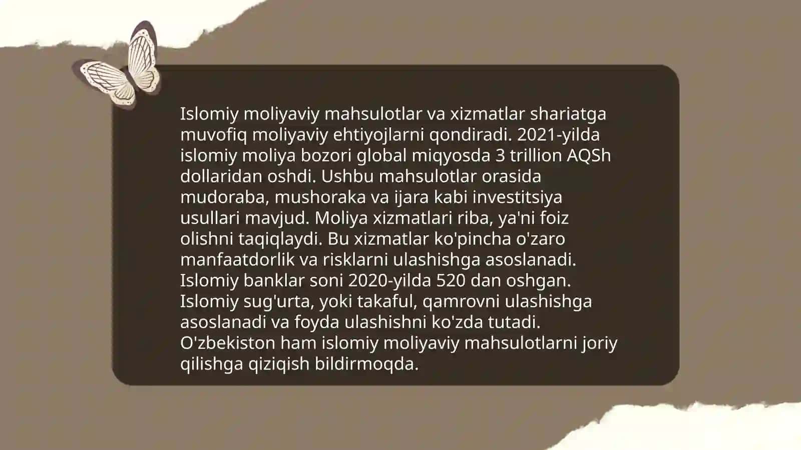 Islomiy banklar tizimi va ularning faoliyatini O’zbekistonda rivojlantirish istiqbollari 4