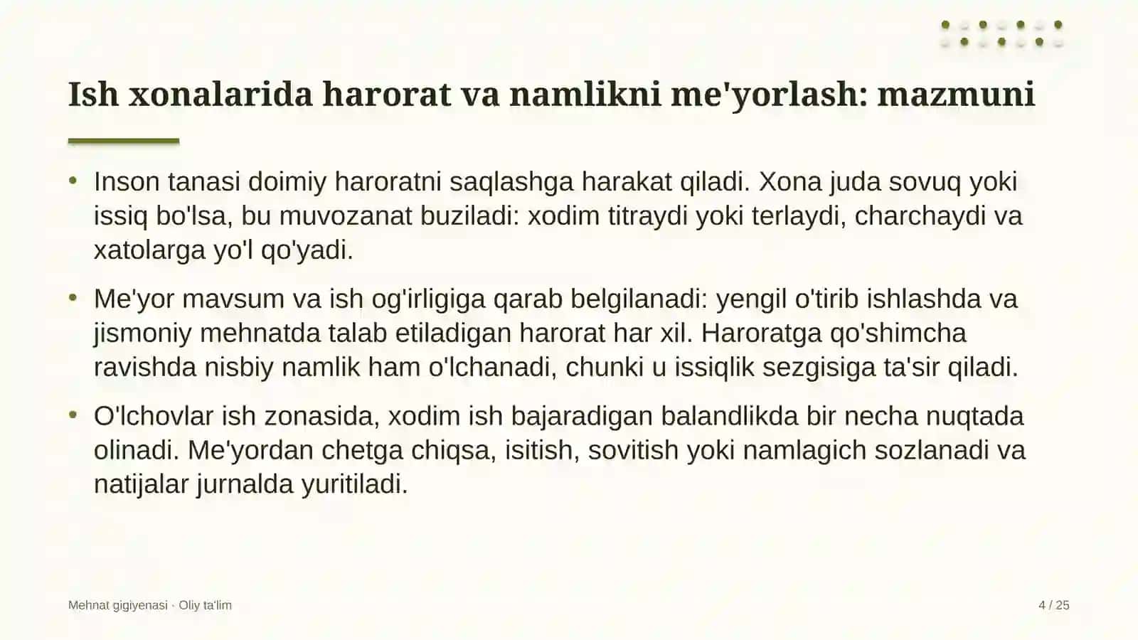 xolding kompaniyalarida ish xonalarida harorat va namlikni me'yorlash 3481 4
