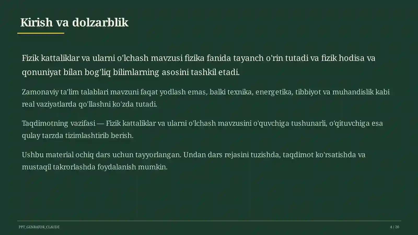 Fizik kattaliklar va ularni o'lchash (6-sinf) 4
