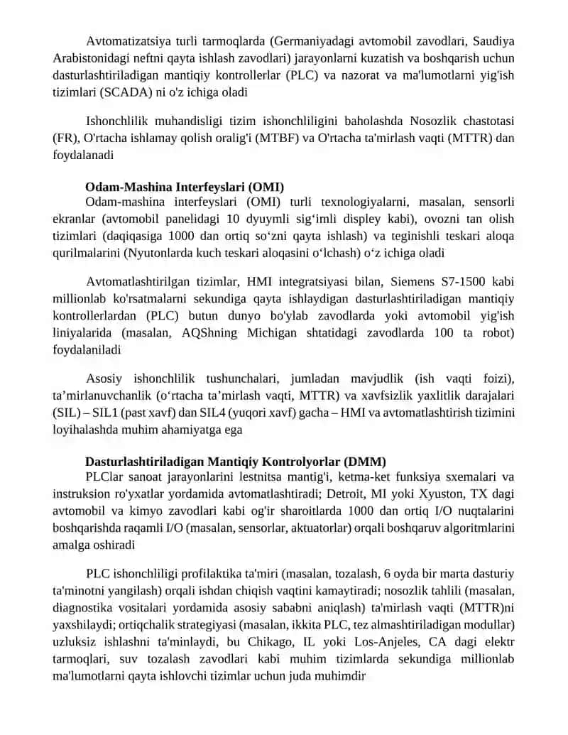 Ishonchlilik va avtomatikavositalari 4