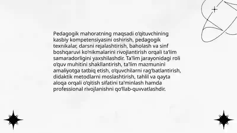 Pedagogik mahorat fanining predmeti, maqsadi va vazifalari 4