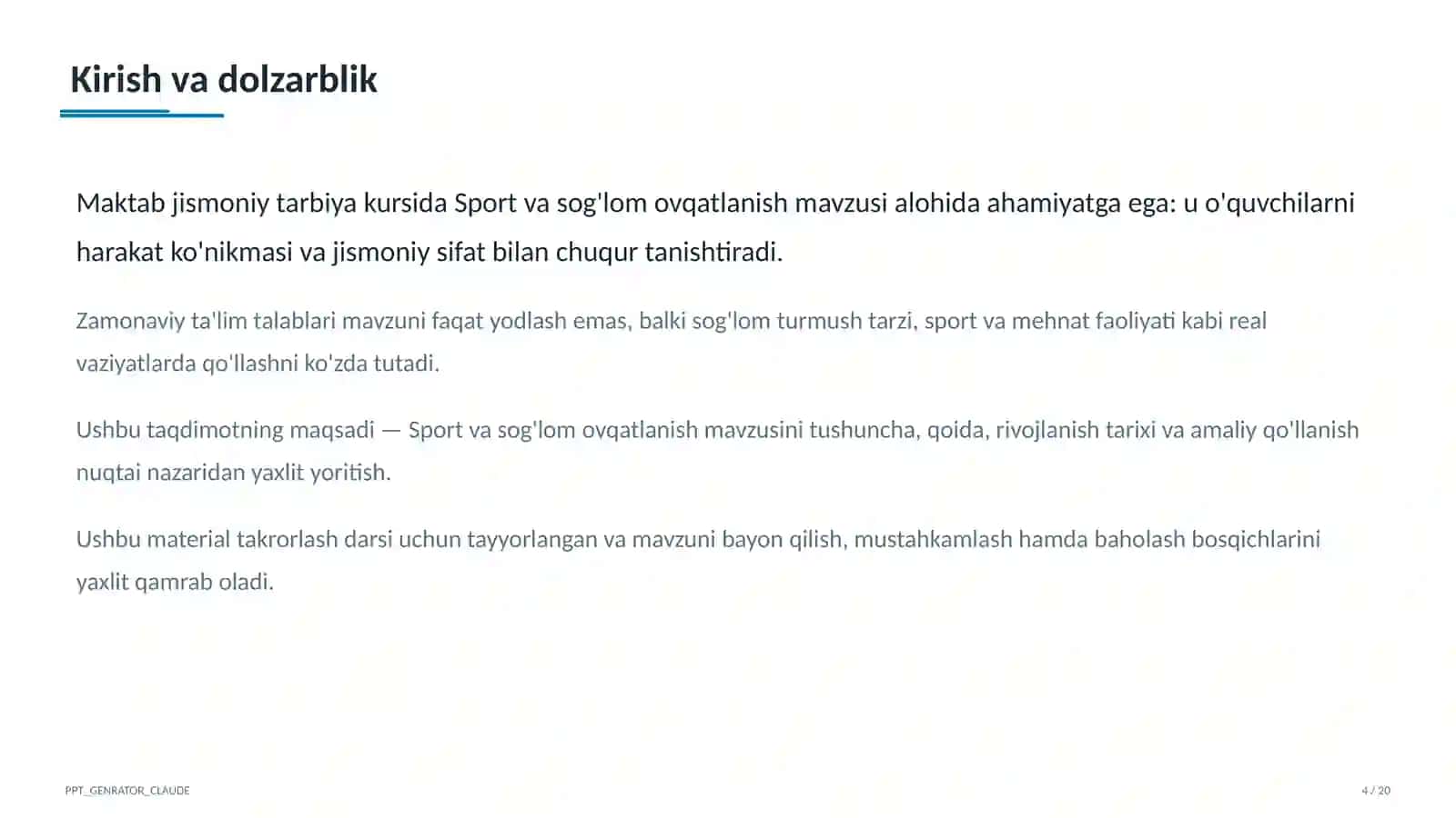 Sport va sog'lom ovqatlanish (8-sinf) 4