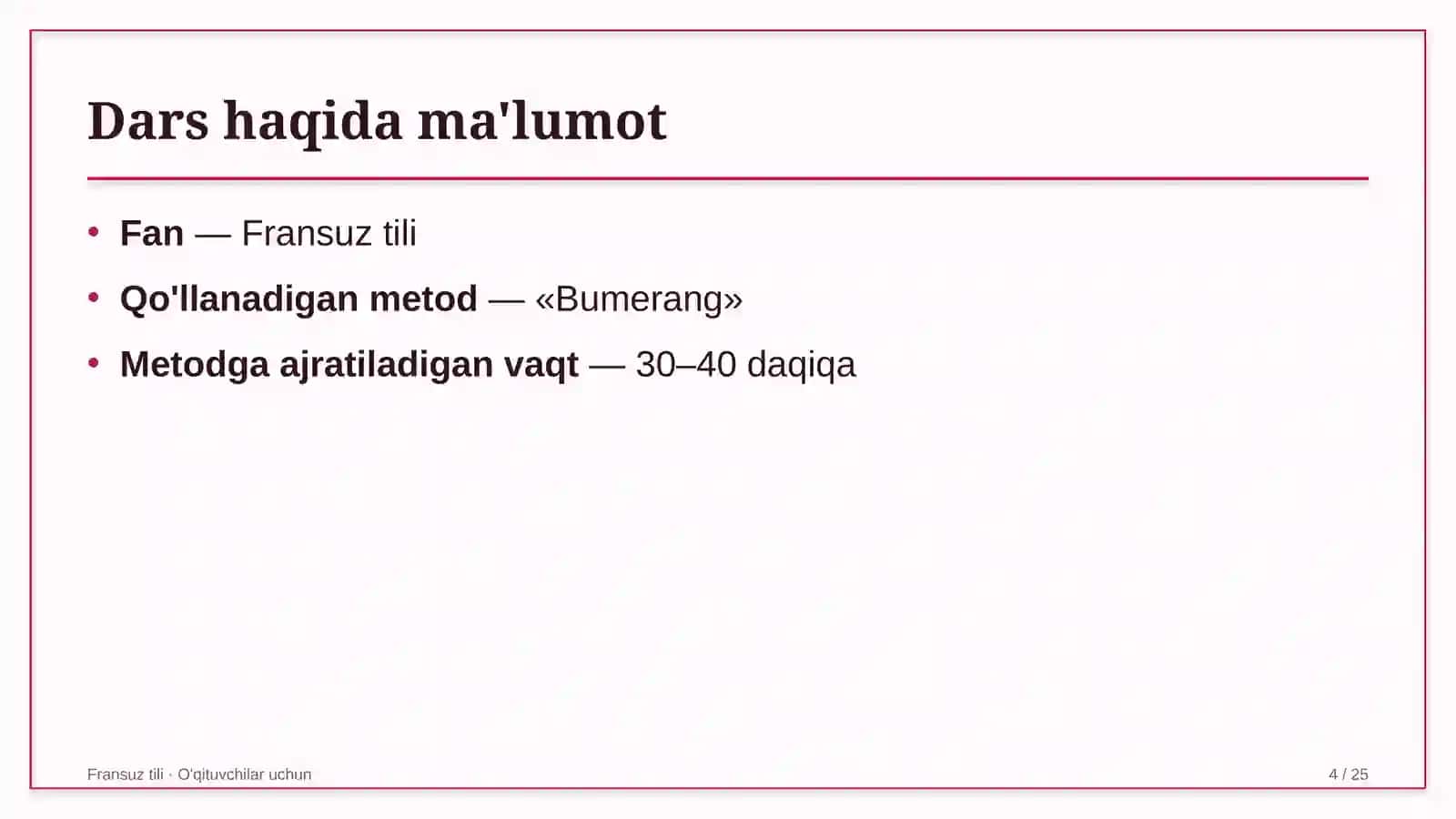 fransuz tili darslarida bumerang metodidan foydalanish 1852 4