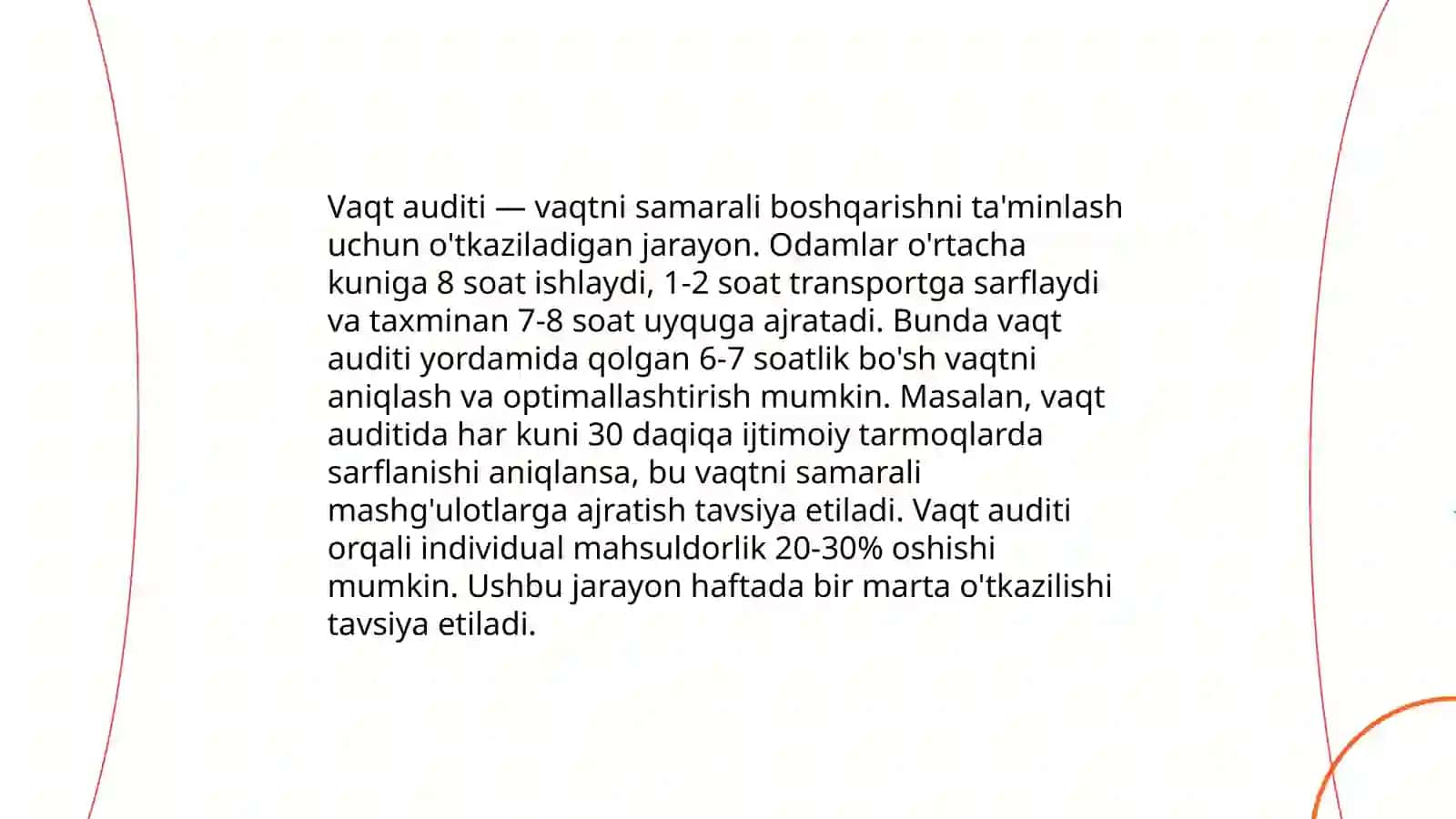 Vaqtniboshqarish ( timemanagement) ko'nikmasi va rivojlantirish yo'llari 4