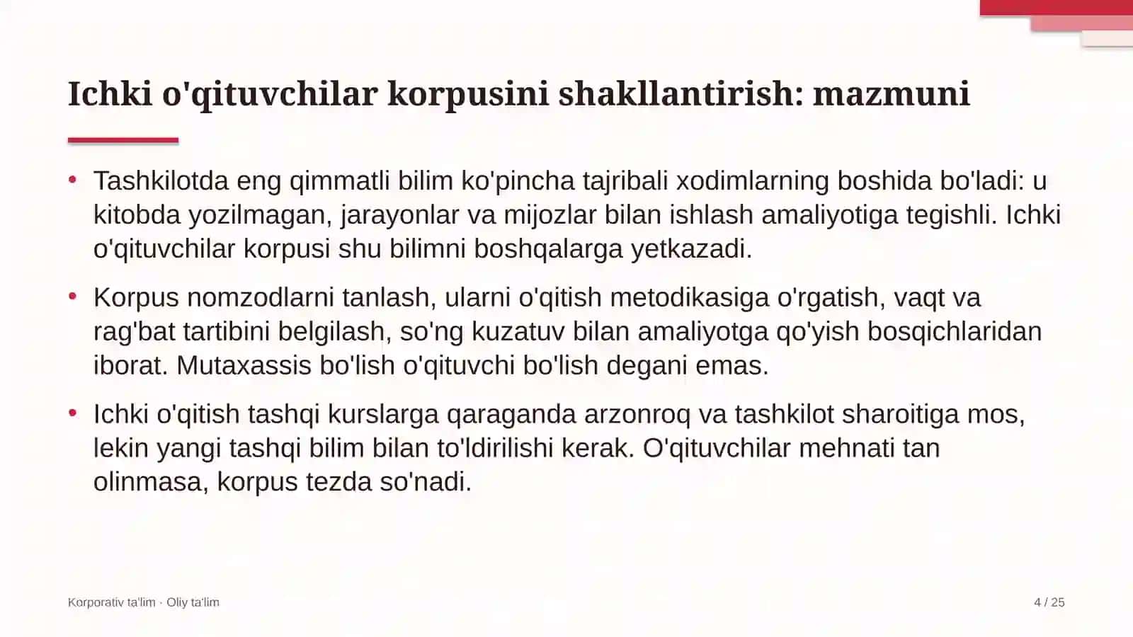 ta'lim texnologiyalari startaplarida ichki o'qituvchilar korpusini shakllantirish 5404 4
