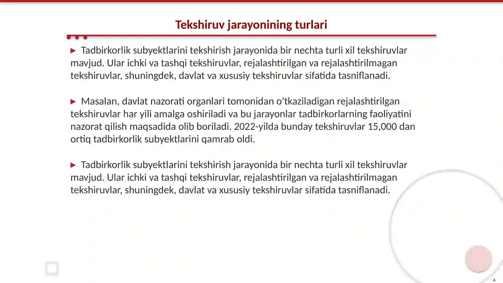 Tadbirkorlik subyektlarini tekshirish asoslari 4