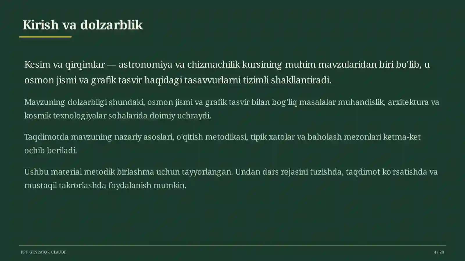Kesim va qirqimlar (9-sinf) 4