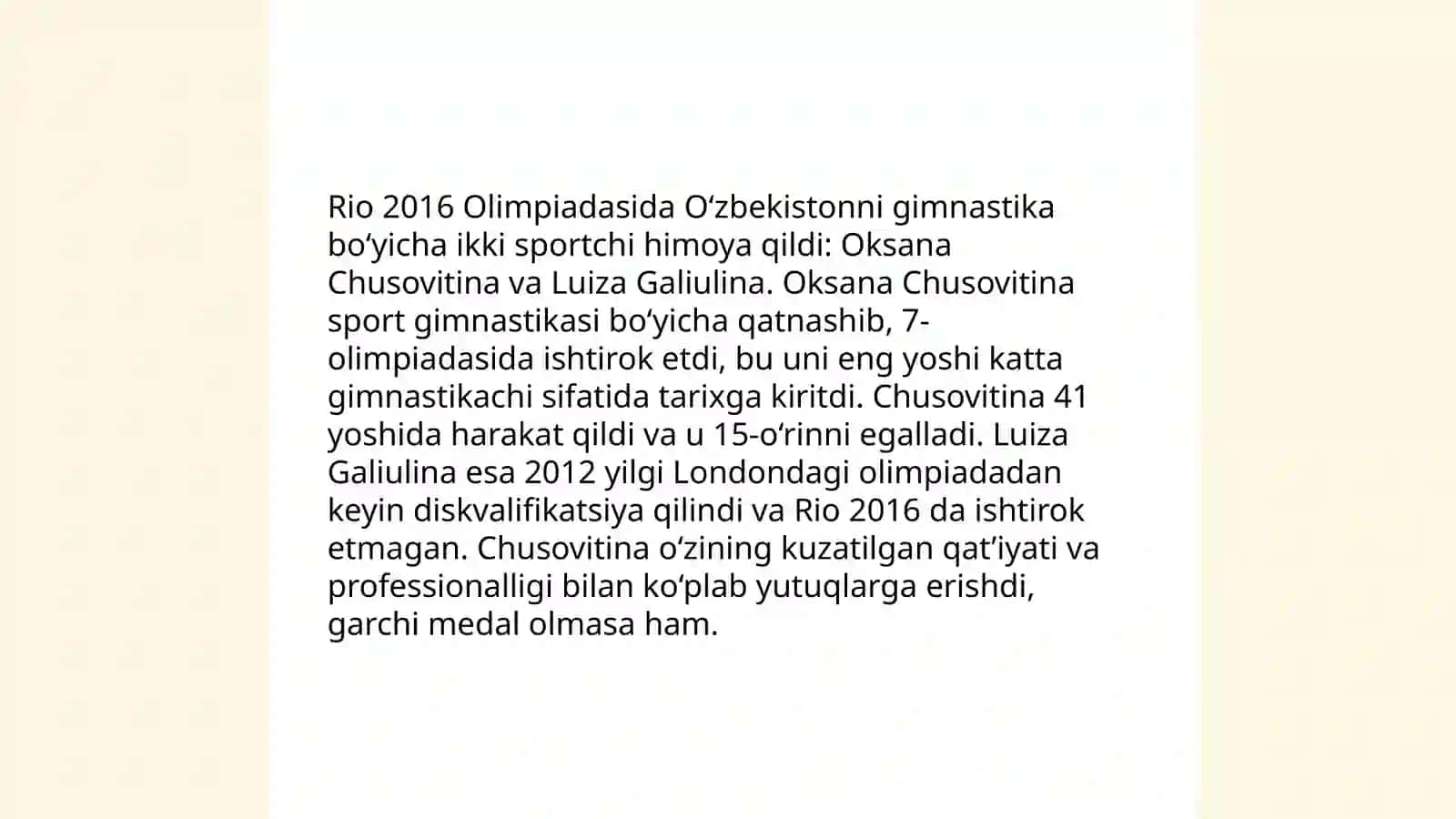 Rio 2016 va Parij 2024 Alimpiyadalarida O'zbek Sportchilari 4
