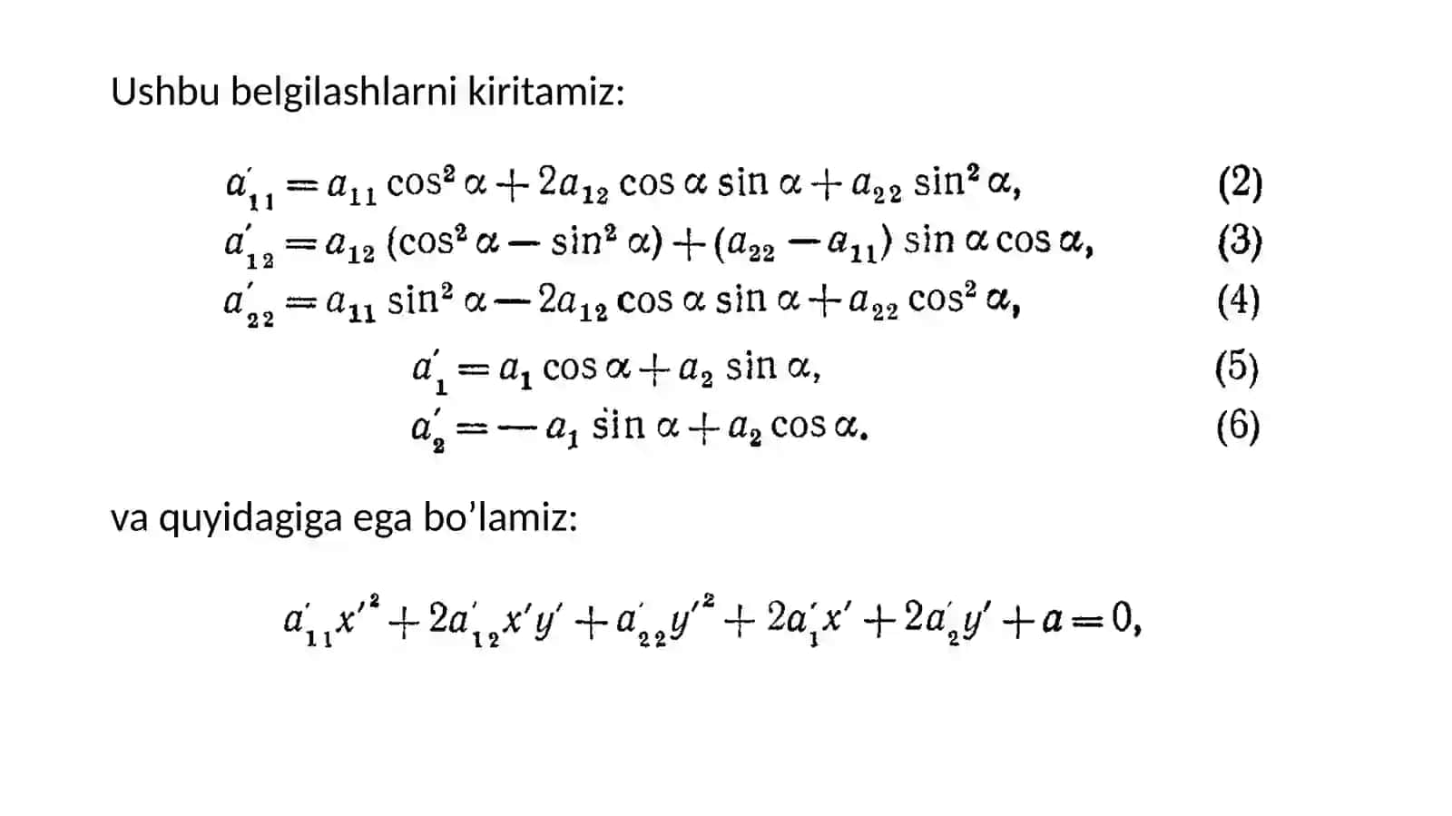 Ikkinchi tartibli chiziqli tenglamani soddalashtirish 4