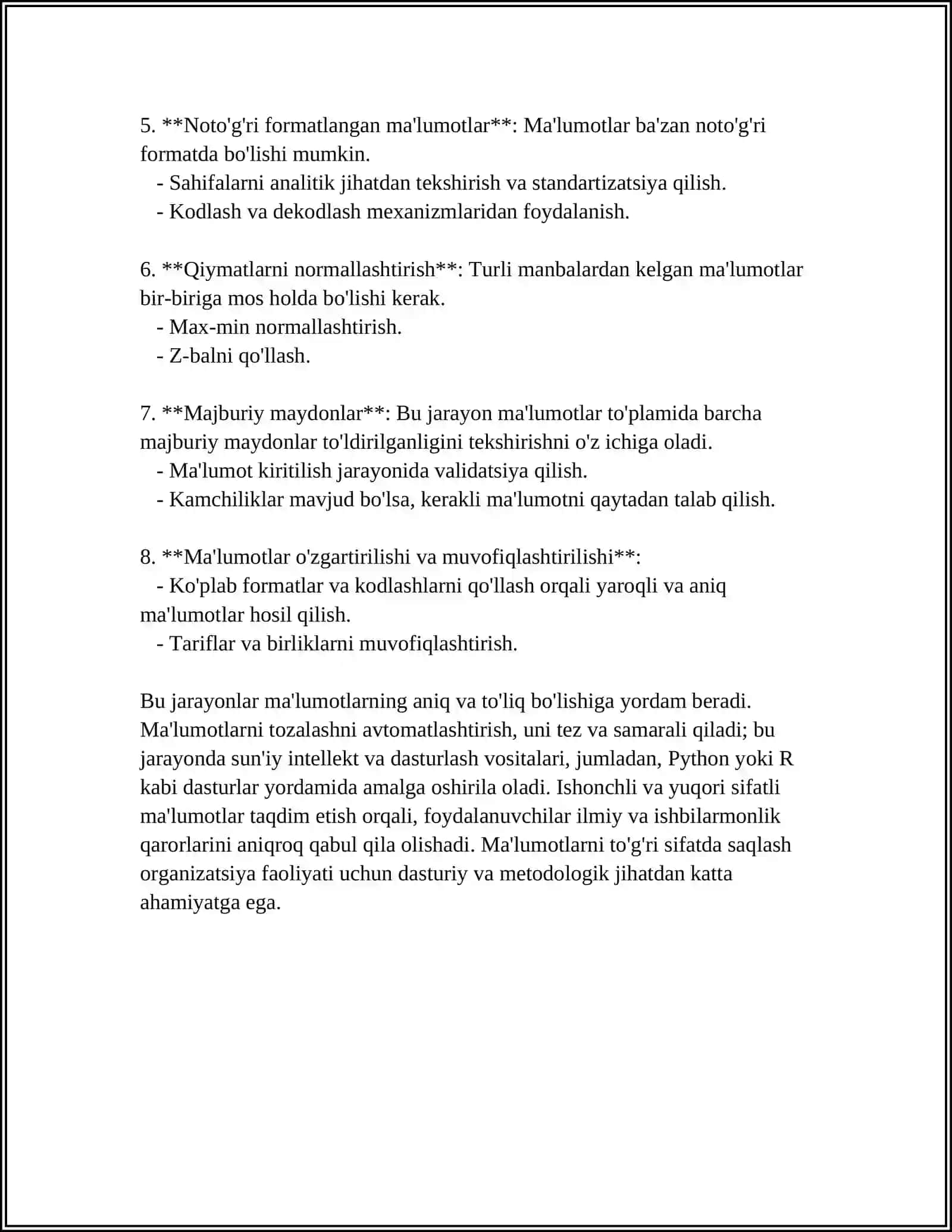 MA'LUMOTLARNI FILTRATSIYA QILISH VA ANOMALIYALARNI ANIQLASH 4