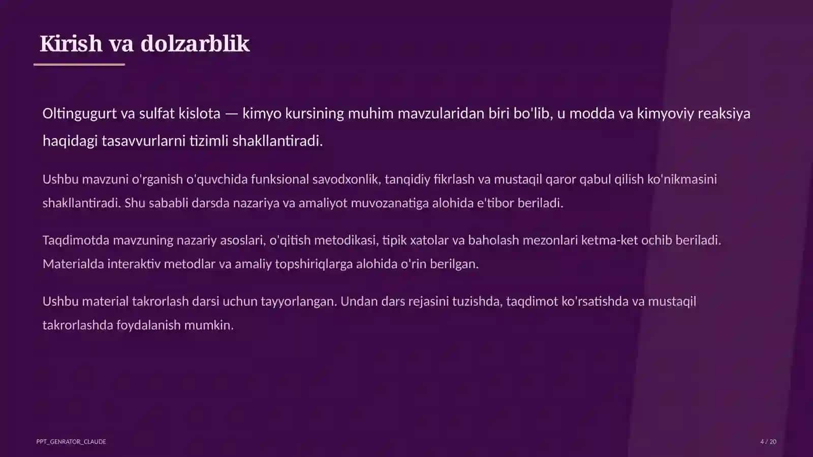 Oltingugurt va sulfat kislota (9-sinf) 4