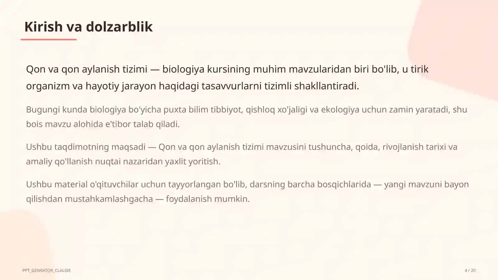 Qon va qon aylanish tizimi (8-sinf) 4