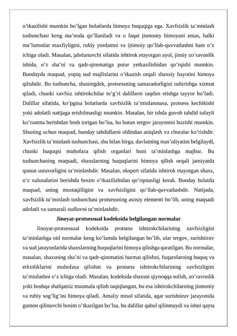 Protsess ishtirokchilarining xavfsizligini ta’minlash 4