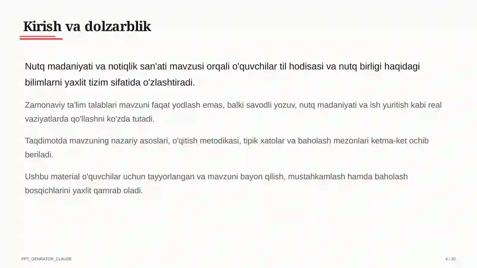 Nutq madaniyati va notiqlik san'ati (10-sinf) 4