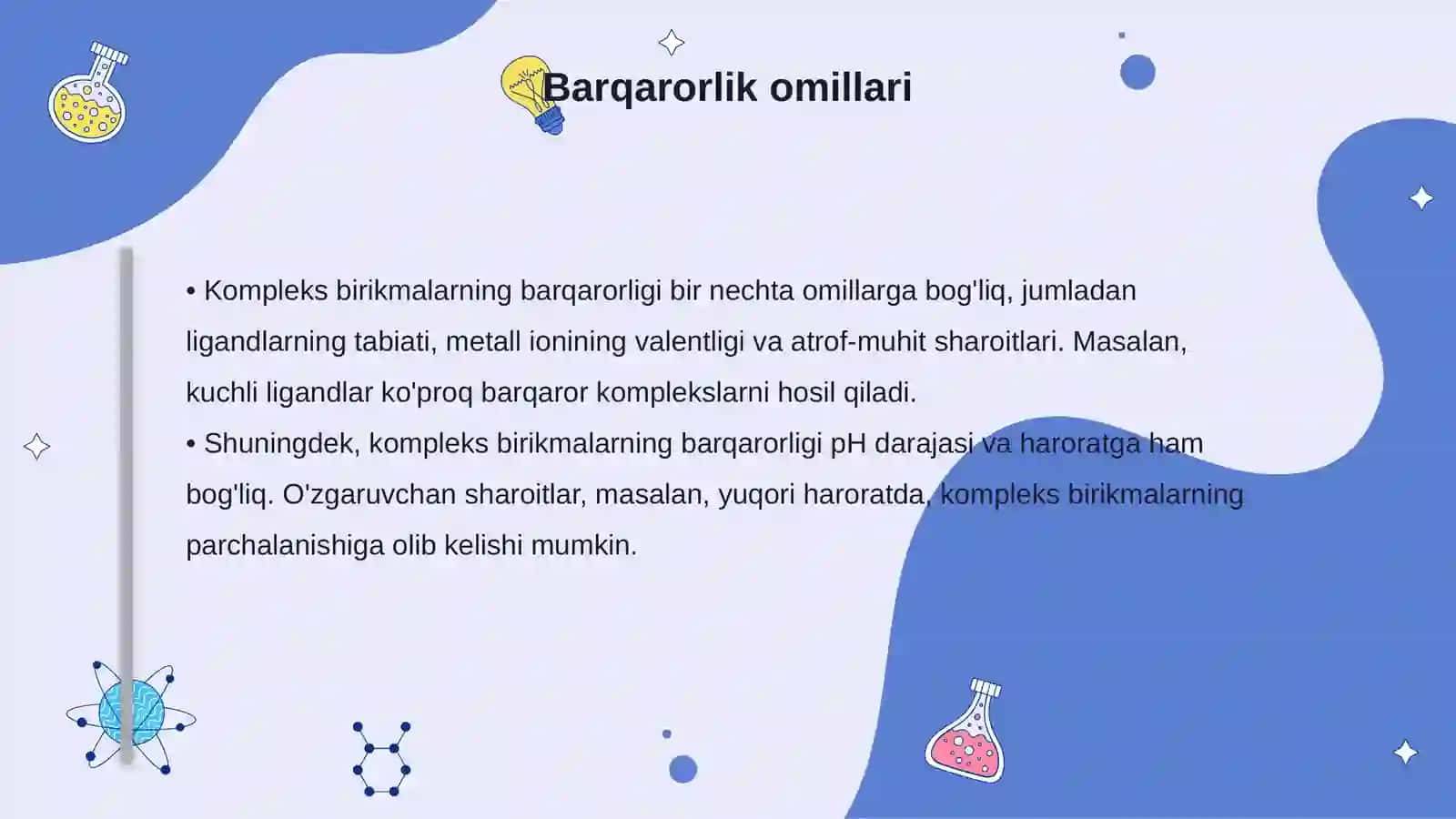 Kompleks birikmalarning barqarorligi 4