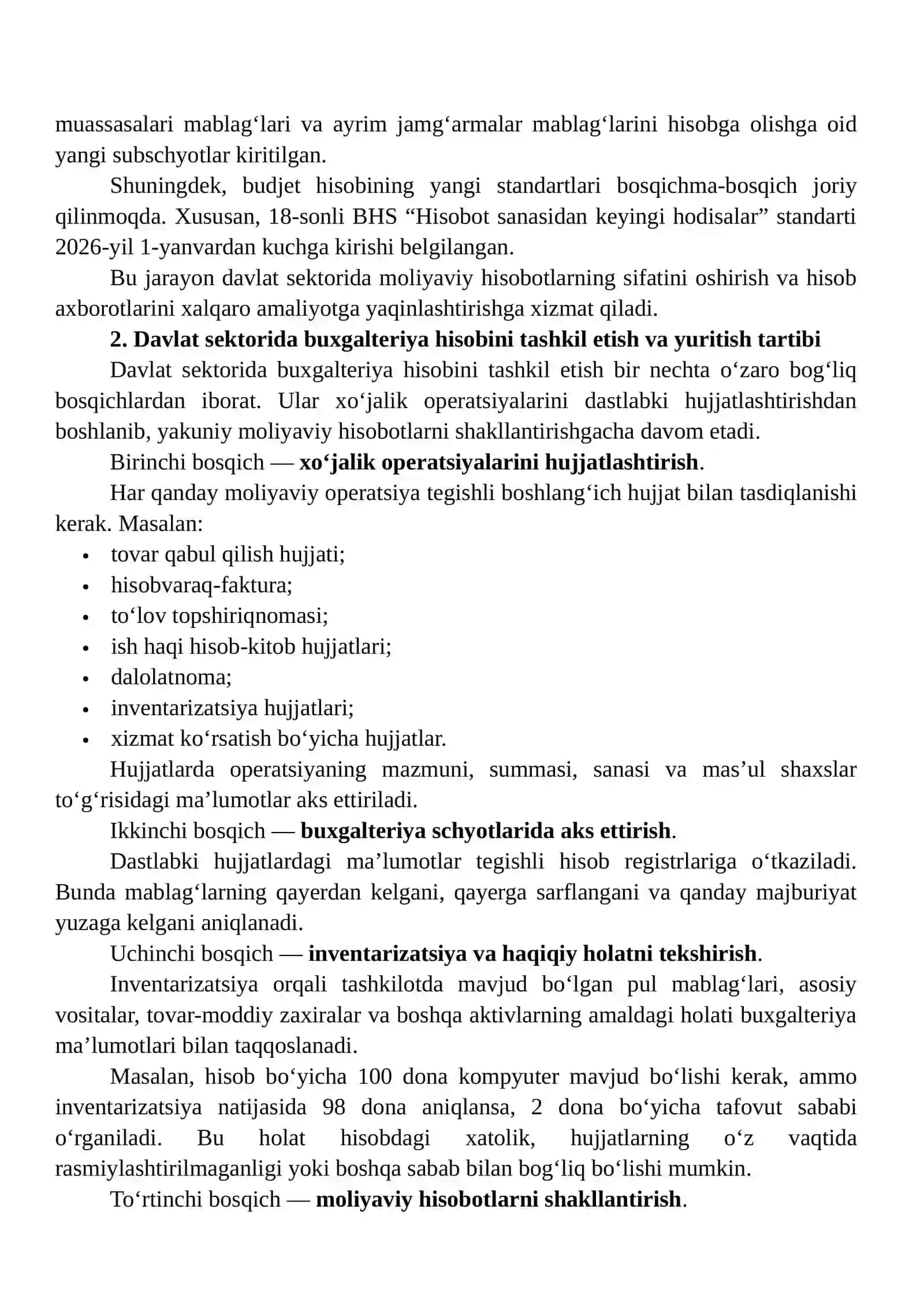 Davlat Sektorida Buxgalteriya Hisobi va Nazoratining Mazmuni 4