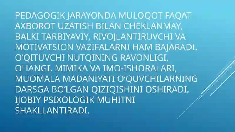 O‘qituvchining kommunikativ qobiliyatini rivojlantirishga qo‘yiladigan talablar 4