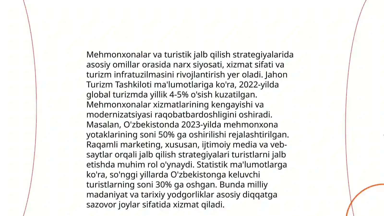 Turizm sohasini rivojlantirishda mehmonxonalarning oʻrni va roli 4