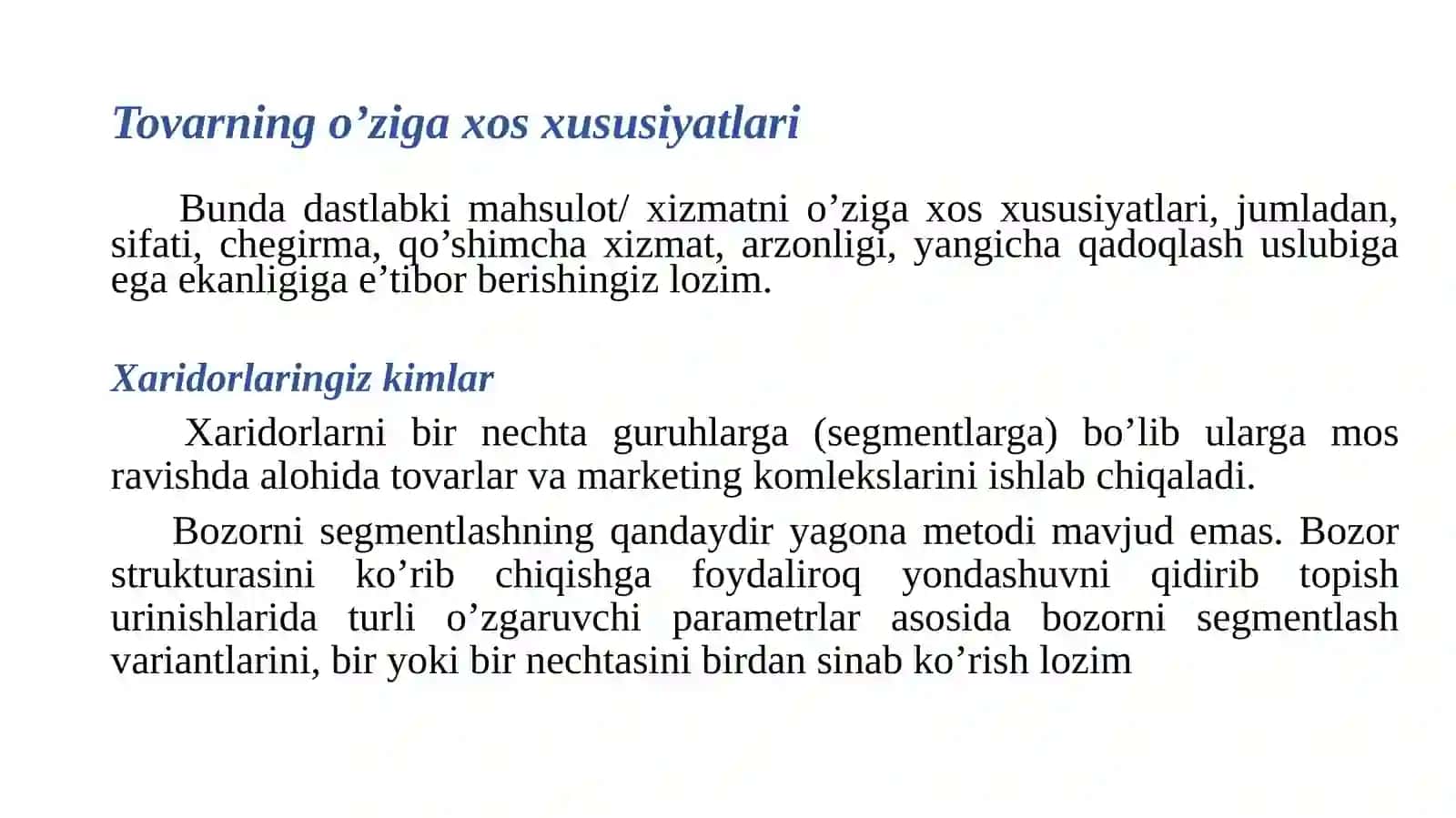 Biznes-rejada marketing strategiyasi 4