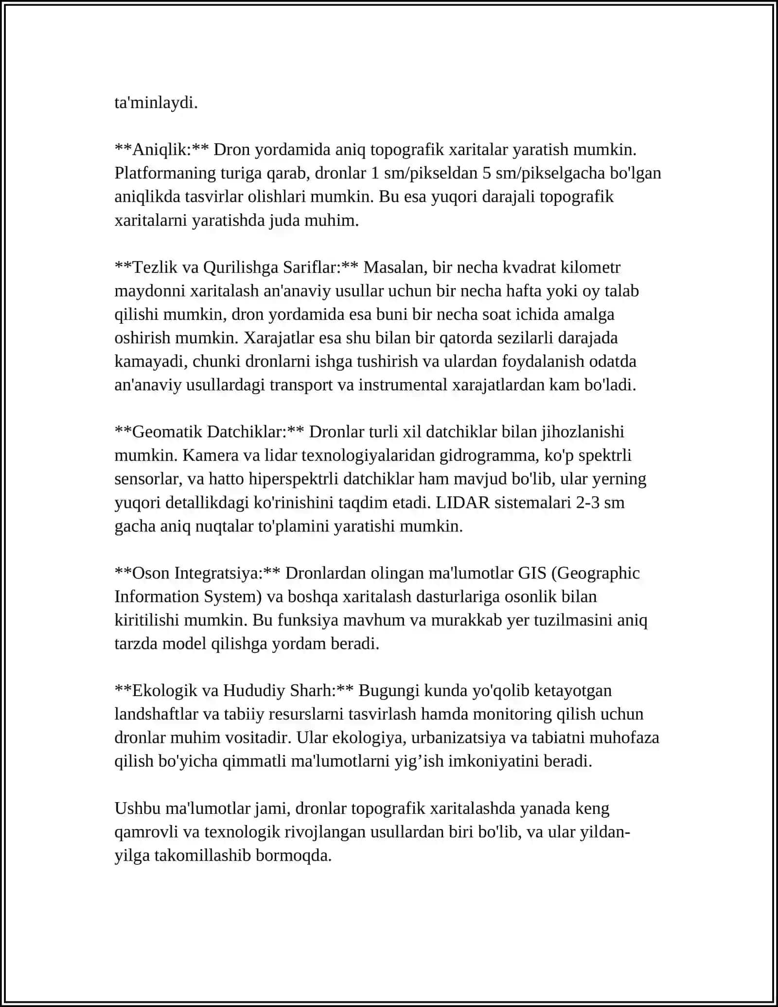 DRONLAR YORDAMIDA TOPOGRAFIK XARITALAR TAYYORLASH TEXNIK TIZIMLAR 4