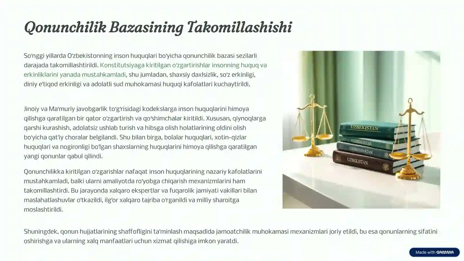 Yangi Oʻzbekistonda Inson Haq-huquqlari va Erkinliklari Kafolatining Yaratilishi 4