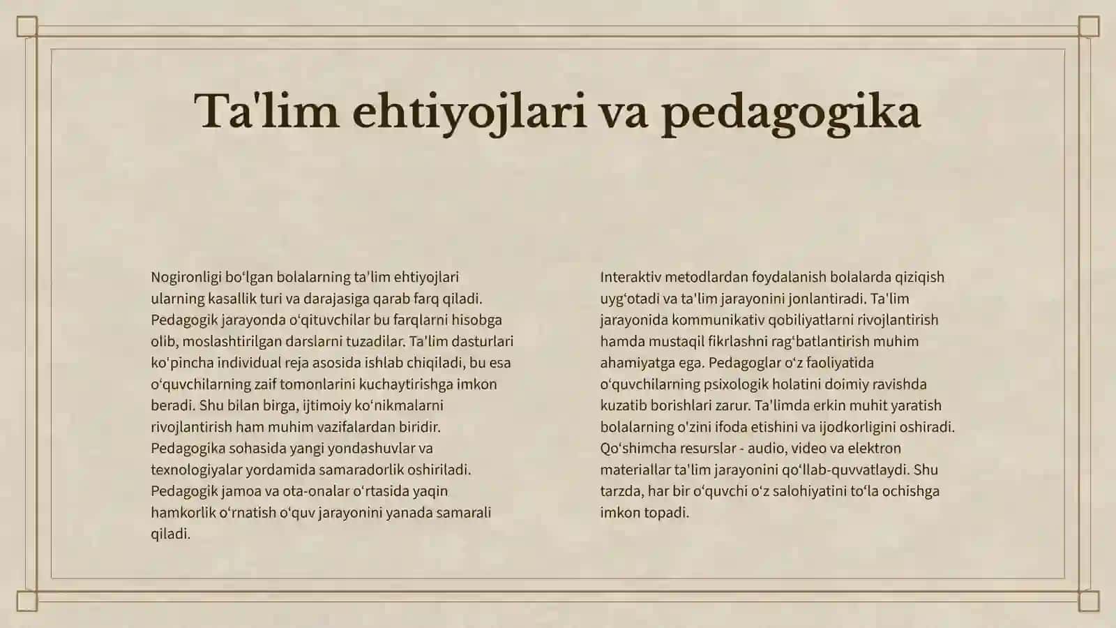 NOGORONLIGI BOʻLGAN BOLALARGA TARIX VA GEOGRAFIYA FANLARINI OʻQITISHNINH NAZARIY ASOSLARI 4