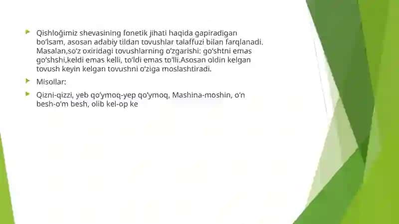 Qashqadaryo viloyati Shahrisabz tumani Avazmalik QFY Qarluq shevasi haqida 4