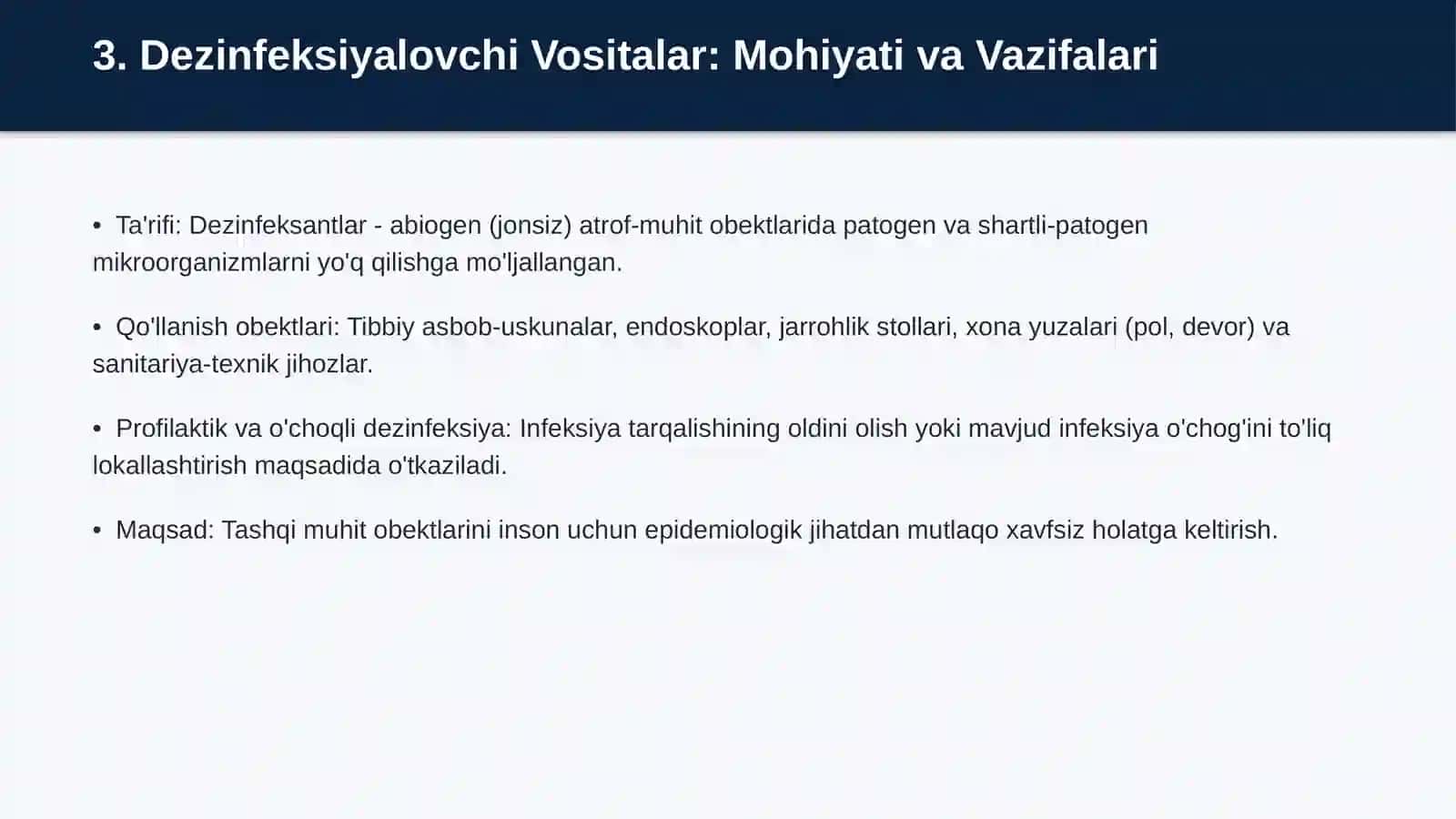 Antiseptik va Dezinfeksiyalovchi Vositalar 4
