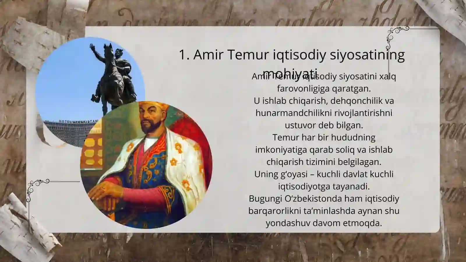 Temur va Temuriylar davridagi iqtisodiy siyosatning hozirgi davr uchun ahamiyati 4