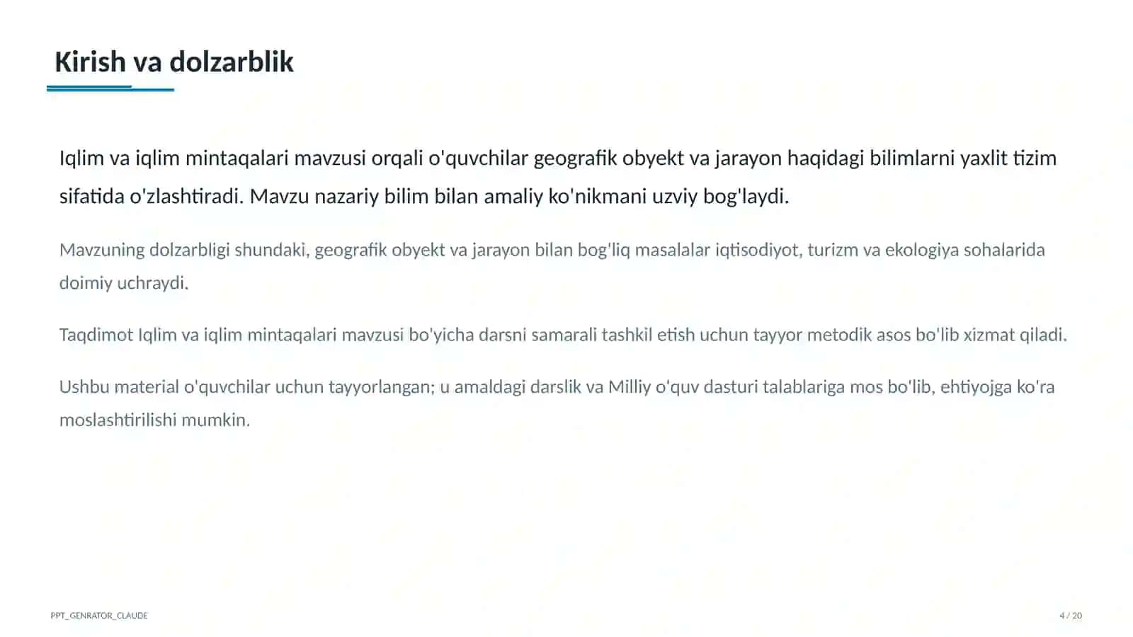 Iqlim va iqlim mintaqalari (6-sinf) 4