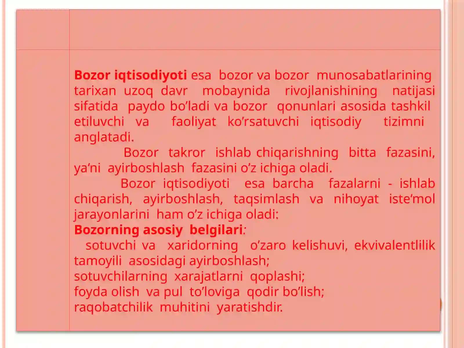 Bozor iqtisodiyotining afzalliklari  va kamchiliklari 4