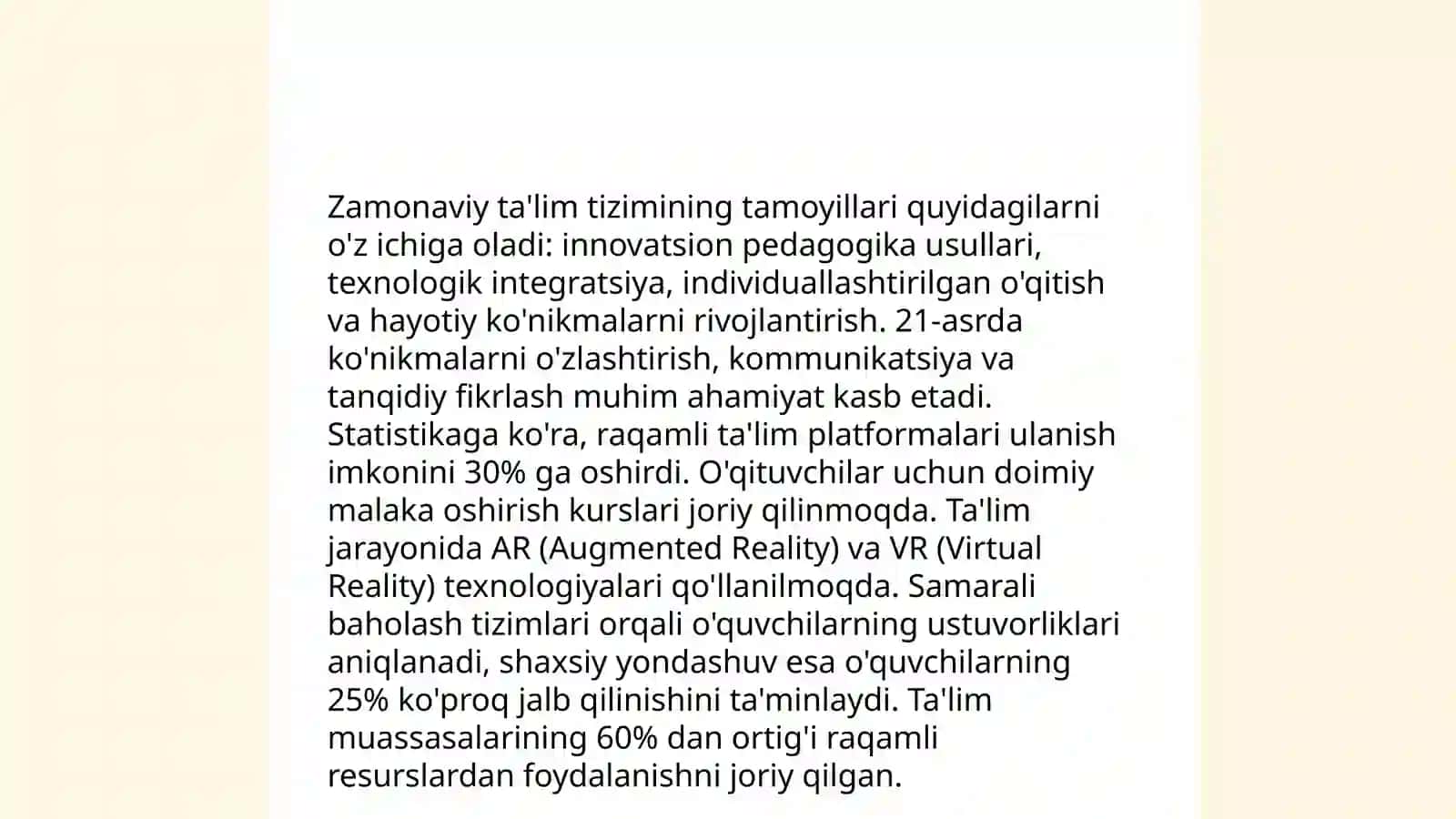 O'zbekiston Respublikasi ta'lim to'g'risidagi qonun mazmun mohiyati. Kasb ta'lim fanini pridmeti maqsadi va vazifalari 4