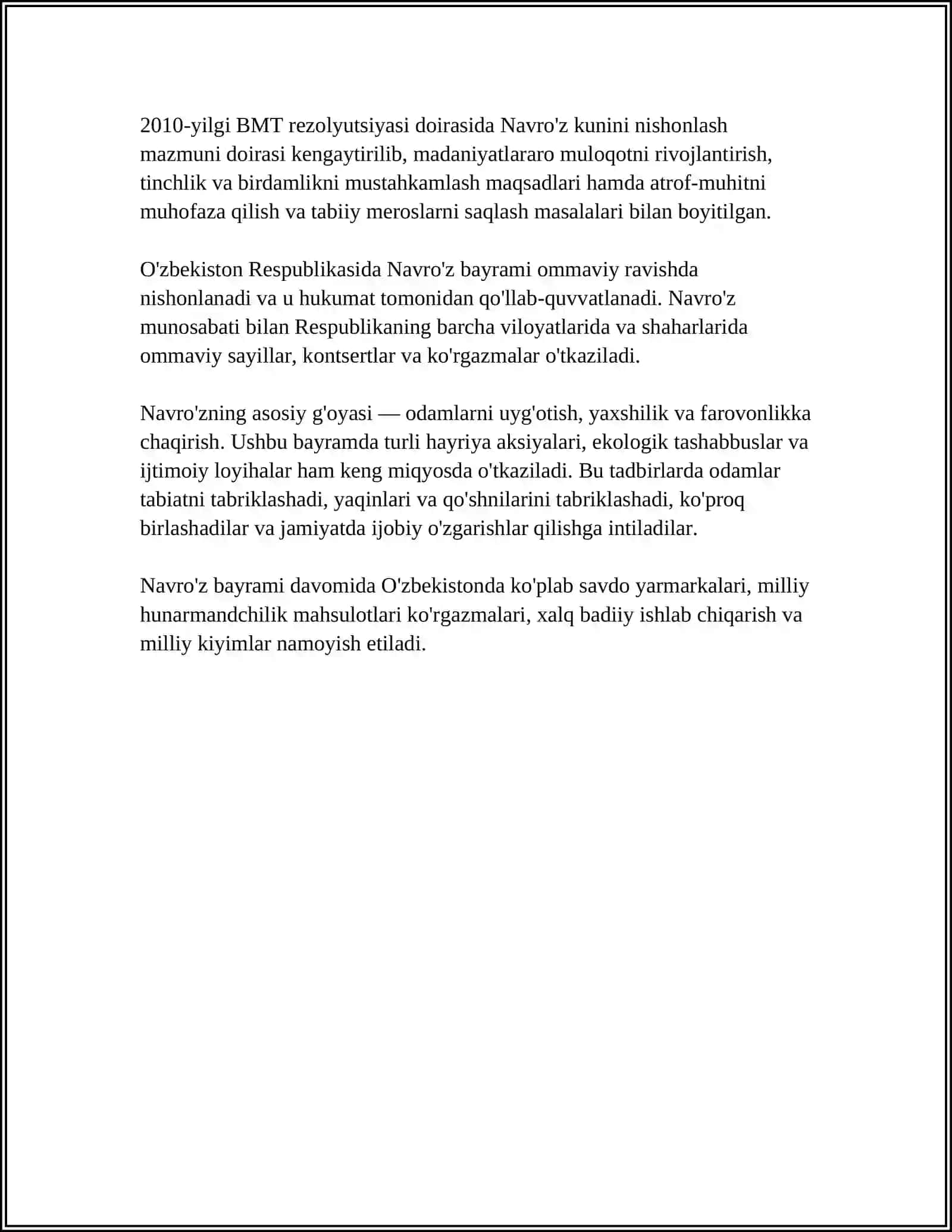 MUSTAQIL ISH Mavzu: QADIMGI CHOLGʻULAR.QADIMGI BAYRAMLAR 4