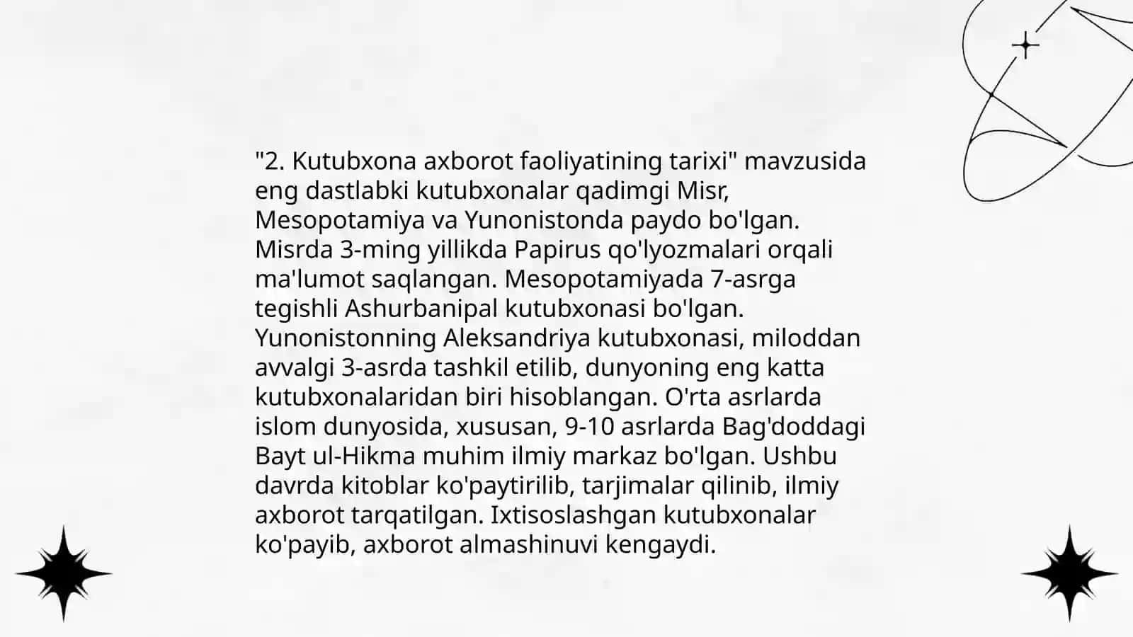 Kutubxona axborot faoliyati tizim sifatida rivojlanish 4