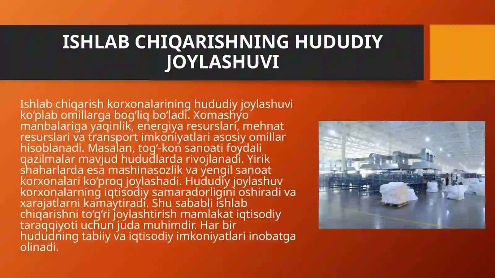 Ishlab chiqarish va transport kommunikatsiyalarning xududiy xususiyatlari 4