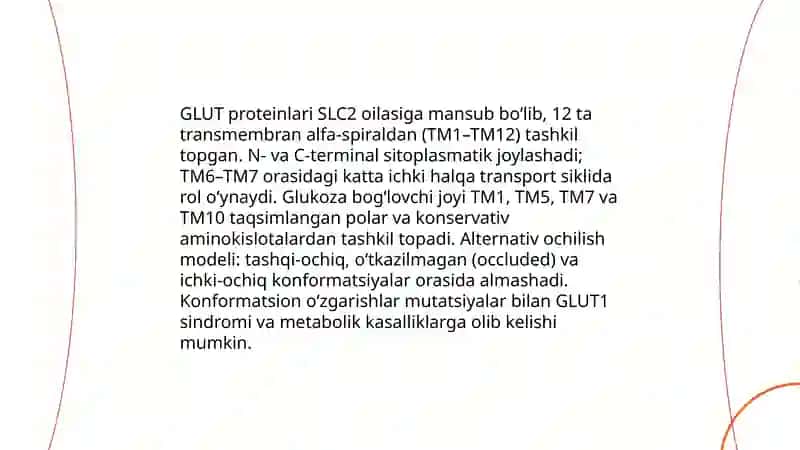 Glukoza tashuvchilarining tuzilishi 4